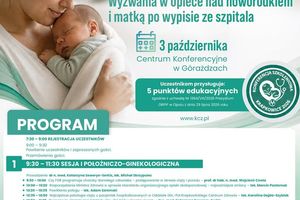 Plakat konferencyjny o opiece nad noworodkami.